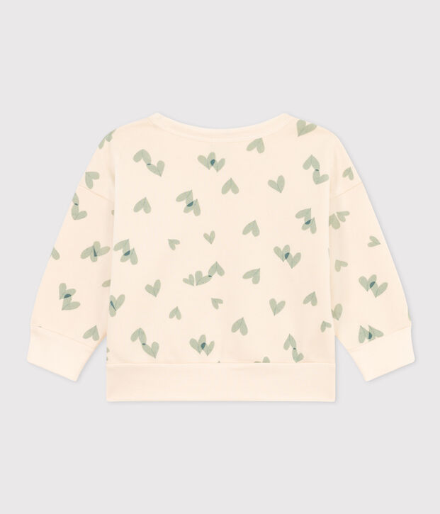 Baby-Sweatshirt aus bedrucktem Molton naturfarben/gr&uuml;n