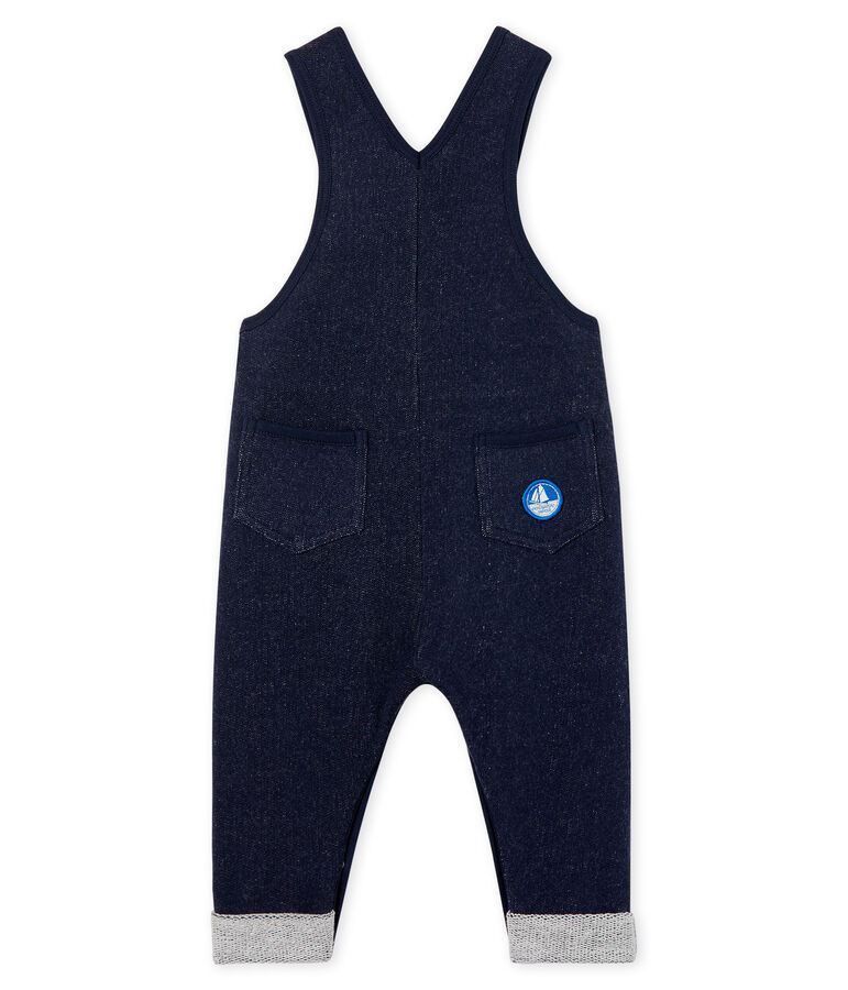 Lange Baby-Latzhose aus Molton f&uuml;r Jungen blau