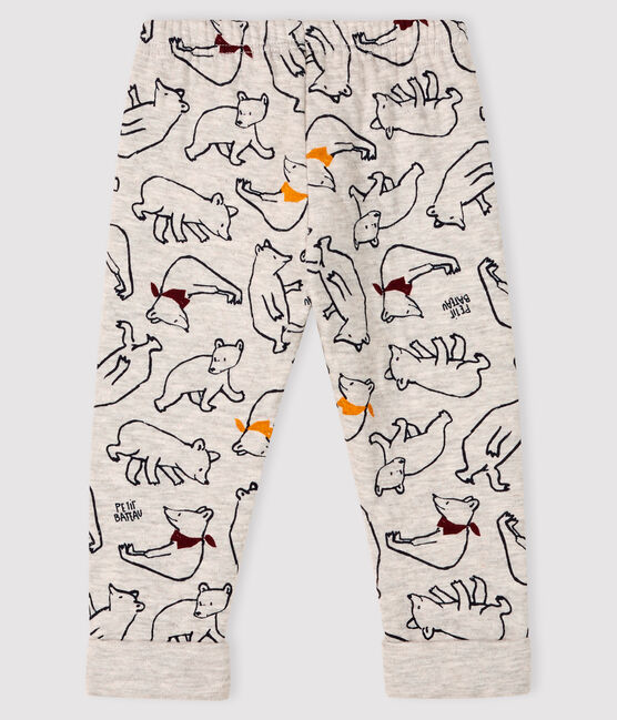 Baby-Hose aus Doppeljersey für Jungen grau BELUGA/weiss MULTICO