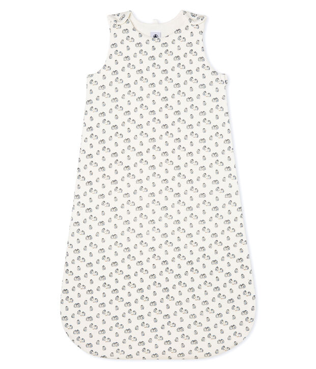 Babyschlafsack aus Velours weiss/grau/vielfarbig