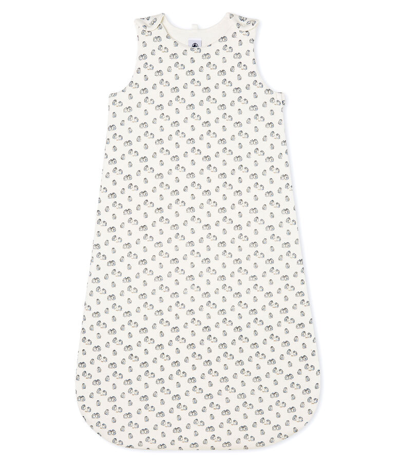 Babyschlafsack aus Velours weiss/grau/vielfarbig