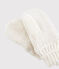 Kinder-Fausthandschuhe für Mädchen weiss MARSHMALLOW/gelb OR