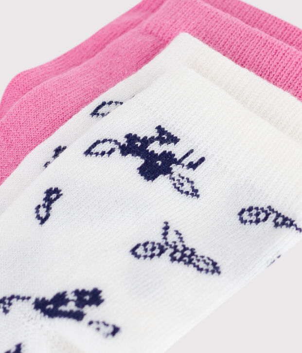 2 Paar Baby-Socken aus Baumwolle mit Blumenmuster vielfarbig