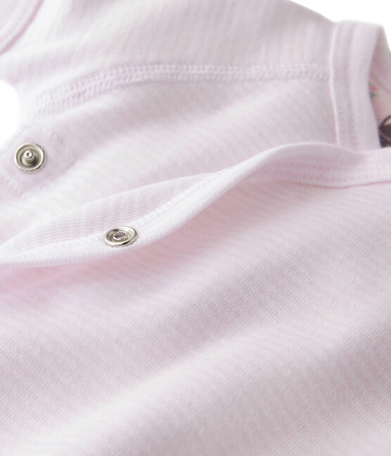 Baby-Wickelbody, Unisex, Ringelmuster rosa VIENNE/weiss ECUME
