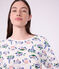Damen-Pyjama aus Baumwolle mit Paris-Motiv weiss/vielfarbig