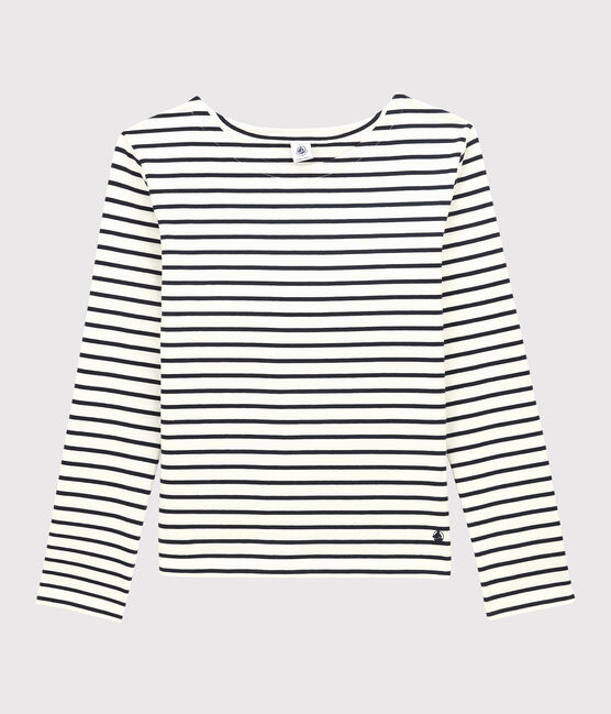 Streifenshirt aus Baumwolle für Damen weiss MARSHMALLOW/blau SMOKING