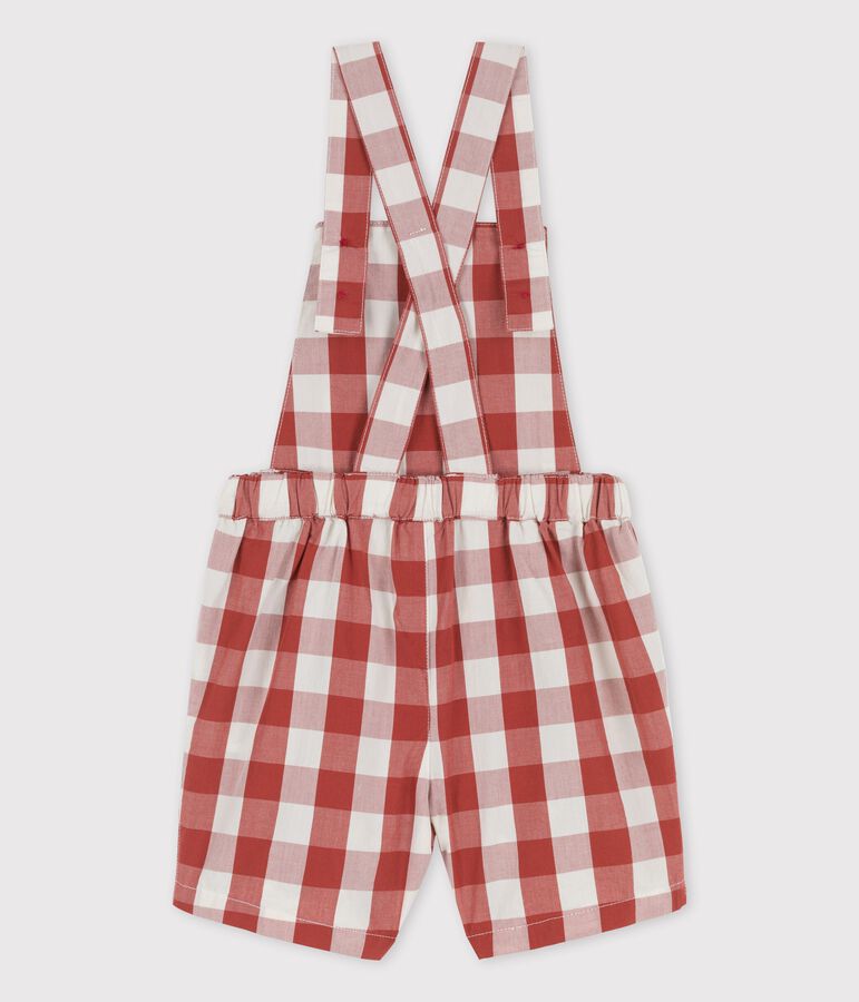 Kurze Baby-Latzhose aus Popeline braun/naturfarben