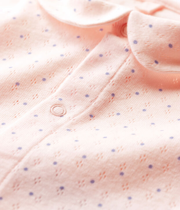 Kurz&auml;rmeliger Baby-Body mit Kragen aus Bio-Baumwolle in Rosa rosa/blau