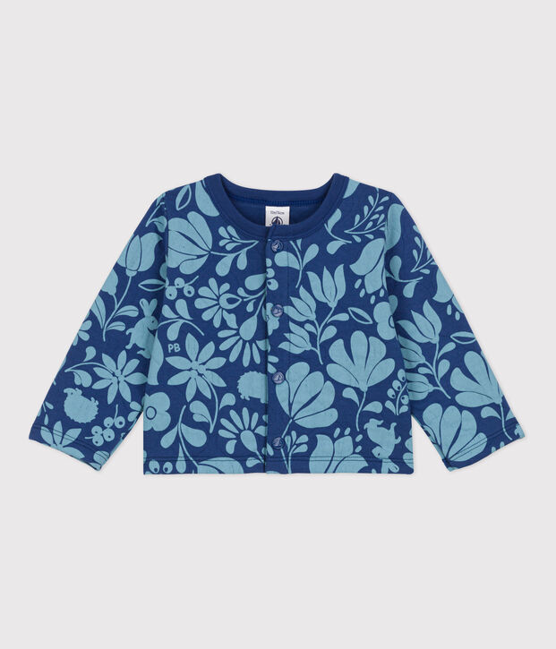 Bedruckter Baby-Cardigan aus gestepptem Doppeljersey blau/blau