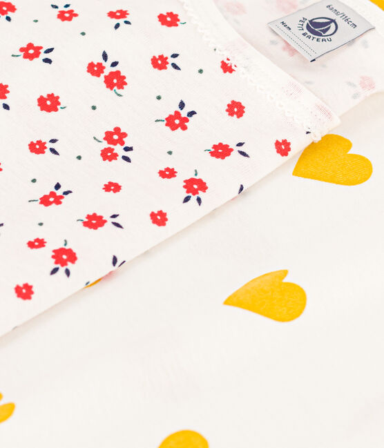 2er-Set Kinderpyjamas aus Baumwolle mit Herz- und Blumenmotiven für Mädchen variante 1