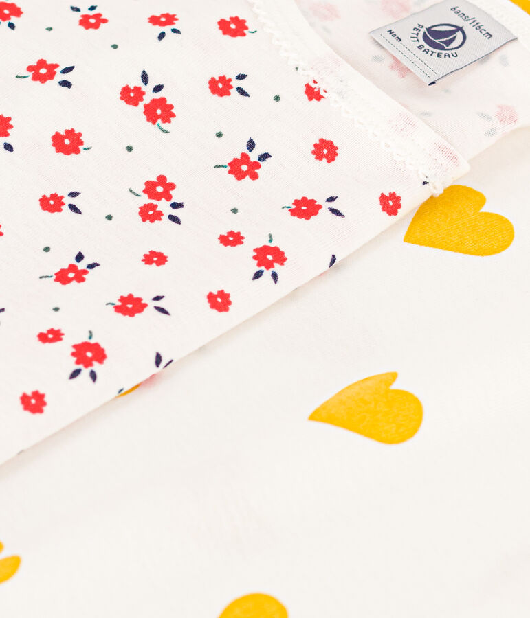 2er-Set Kinderpyjamas aus Baumwolle mit Herz- und Blumenmotiven f&uuml;r M&auml;dchen vielfarbig