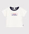 Langärmeliges Baby-T-Shirt aus Baumwolle mit Vintage-Logo weiss MARSHMALLOW