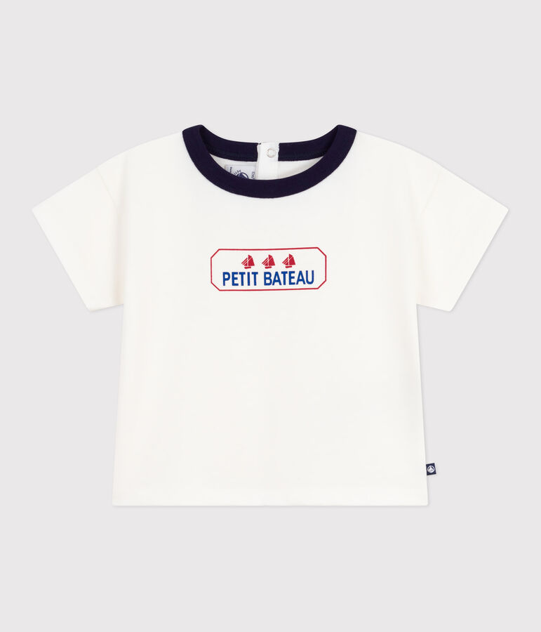 Lang&auml;rmeliges Baby-T-Shirt aus Baumwolle mit Vintage-Logo weiss