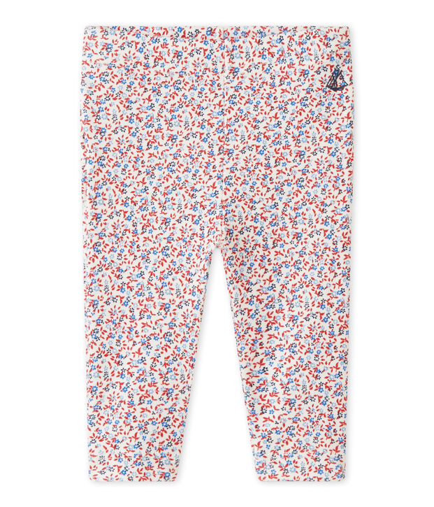 Bedruckte Baby-M&auml;dchen-Leggings weiss/rot/vielfarbig