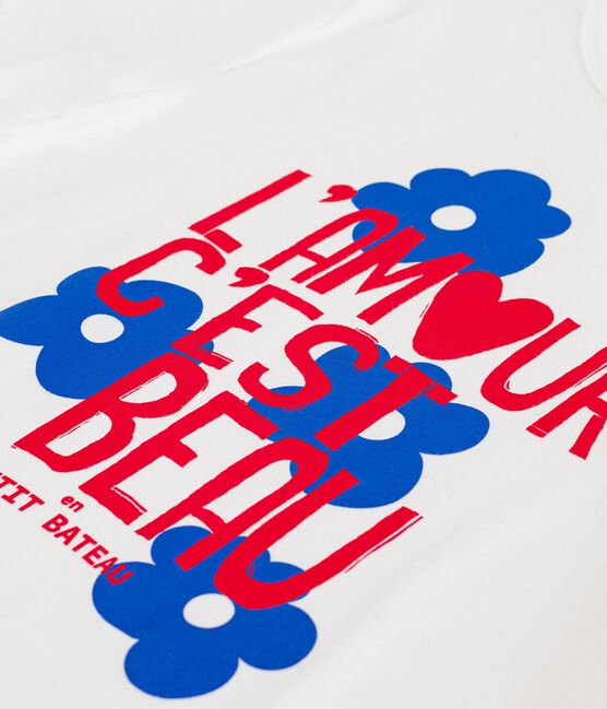 Kurzärmeliges Damen T-Shirt aus Baumwolle weiss ECUME