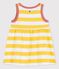 Ärmelloses Babykleid aus gestreiftem Jersey gelb ORGE/weiss MARSHMALLOW