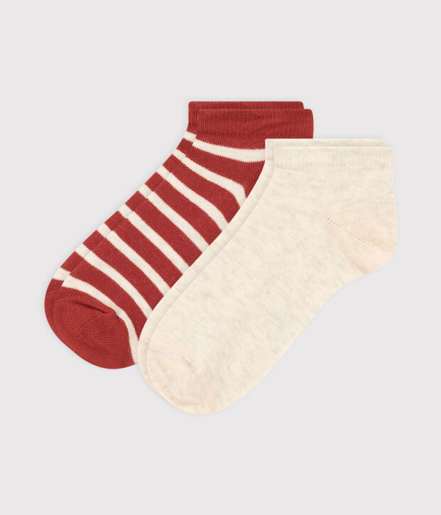 2er-Set gestreifte Kinder-Kurzsocken vielfarbig