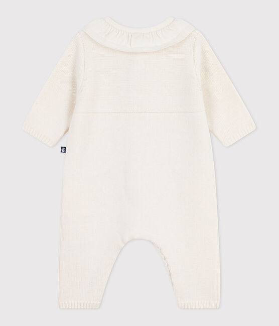 Baby-Overall mit Strickkragen und "P'tit Cœur"-Stickerei weiss MARSHMALLOW