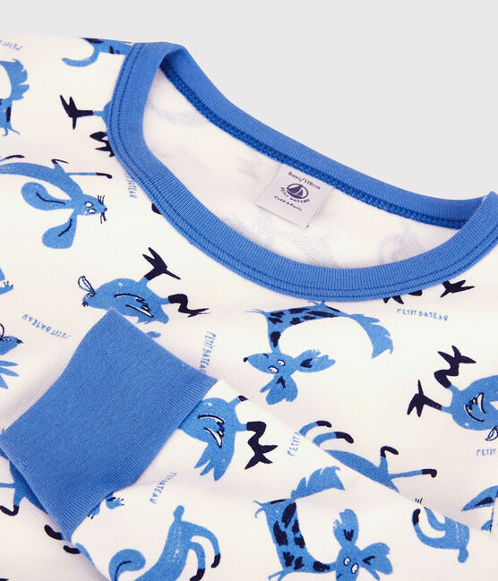 Kinderpyjama aus Baumwolle mit Tiermotiv für Jungen weiss MARSHMALLOW/weiss MULTICO