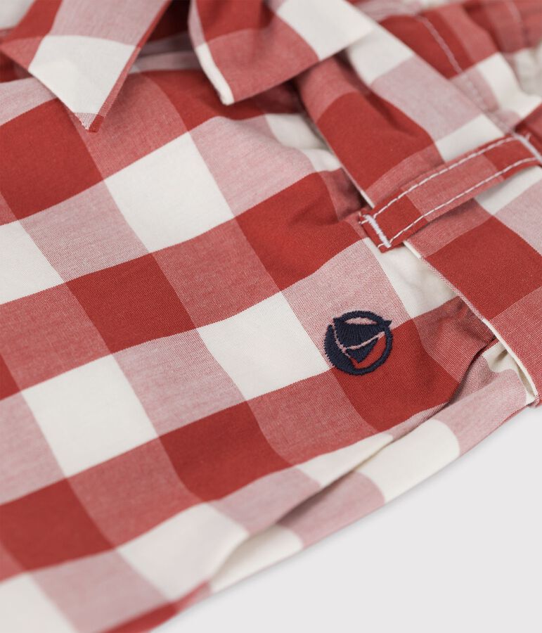 Vichy-Shorts aus Popeline f&uuml;r M&auml;dchen braun/naturfarben