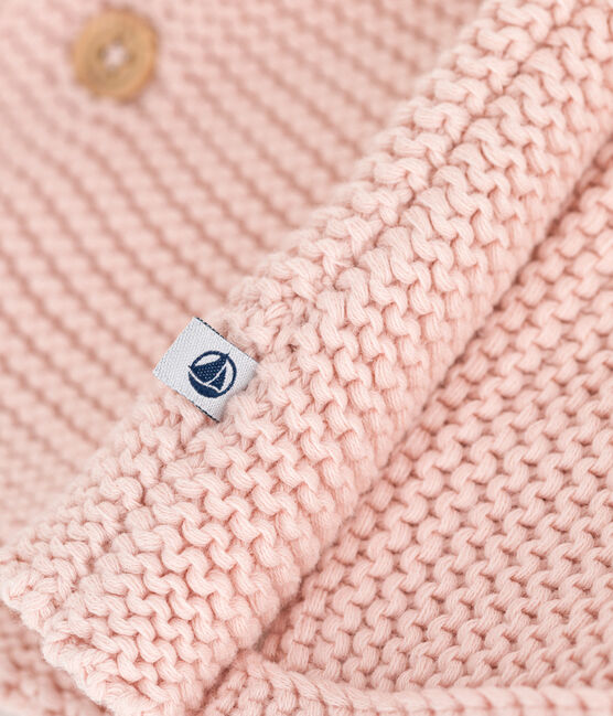 Baby-Cardigan kraus rechts gestrickt rosa SALINE