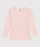 Langärmeliges T-Shirt aus Wolle und Baumwolle rosa SALINE