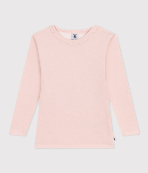 Lang&auml;rmeliges T-Shirt aus Wolle und Baumwolle rosa