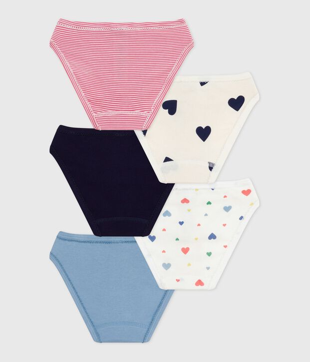 Set Kinder-Slips aus Baumwolle mit Herzmotiv vielfarbig