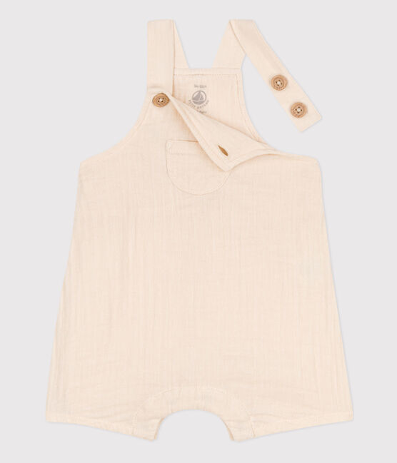Kurze Baby-Latzhose aus Musselin naturfarben AVALANCHE