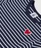 Kurzärmeliges Kinder-Kleid aus Baumwolle mit Streifen blau SMOKING/weiss MARSHMALLOW