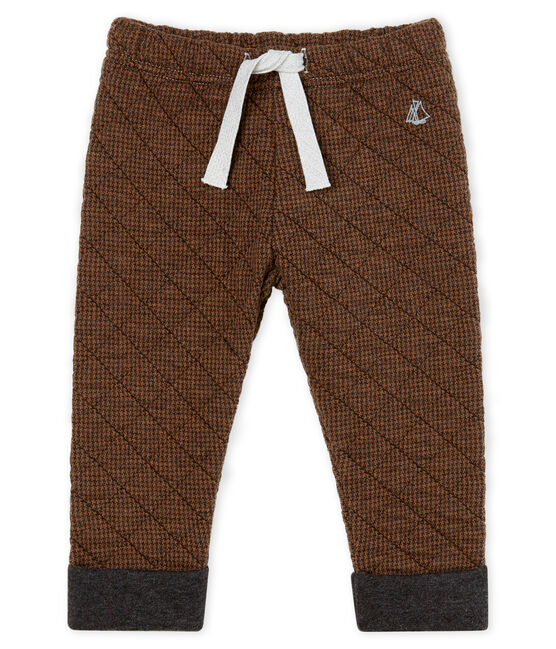 Baby-Hose aus Doppeljersey in Hahnentrittmuster für Jungen schwarz CITY/braun COCOA