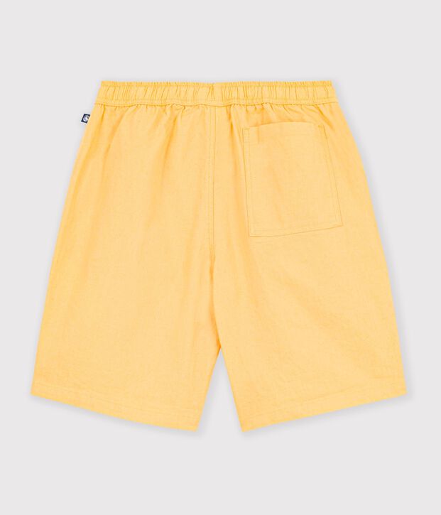Kinder-Bermudashorts aus einfarbiger Baumwolle gelb