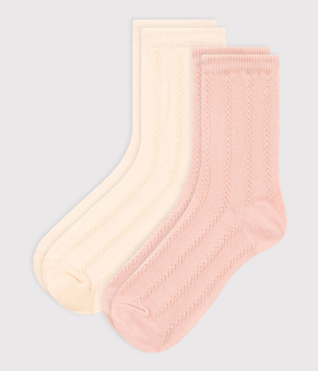 2er-Set Socken mit Zierstich f&uuml;r M&auml;dchen vielfarbig