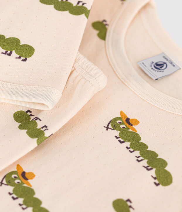 Kinderpyjama aus Baumwolle mit Tier-Printmotiv naturfarben/vielfarbig