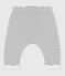 Gestreifte Babyhose aus Baumwoll-Doppeljersey weiss MARSHMALLOW/blau SMOKING