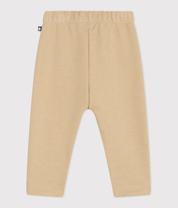 Baby-Jogginghose aus einfarbiger Baumwolle beige