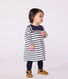 Langärmeliges Baby-Kleid aus festem Baumwollstoff mit Matrosenstreifen