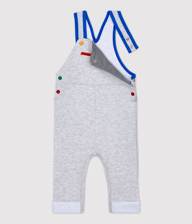 Baby-Latzhose aus Molton. BELUGA CHINE