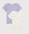 2er-Set kurzärmlige T-Shirts mit Vogel-Print für kleine Mädchen variante 1