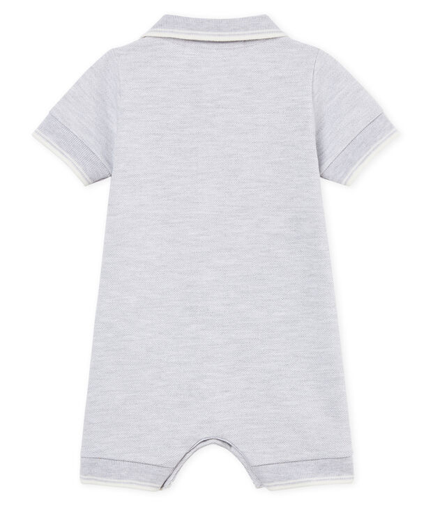 Baby-polo-kurzoverall jungen grau