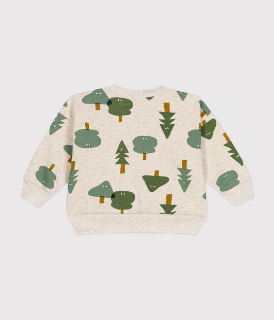 Baby-Sweatshirt aus Molton beige MONTELIMAR/weiss MULTICO