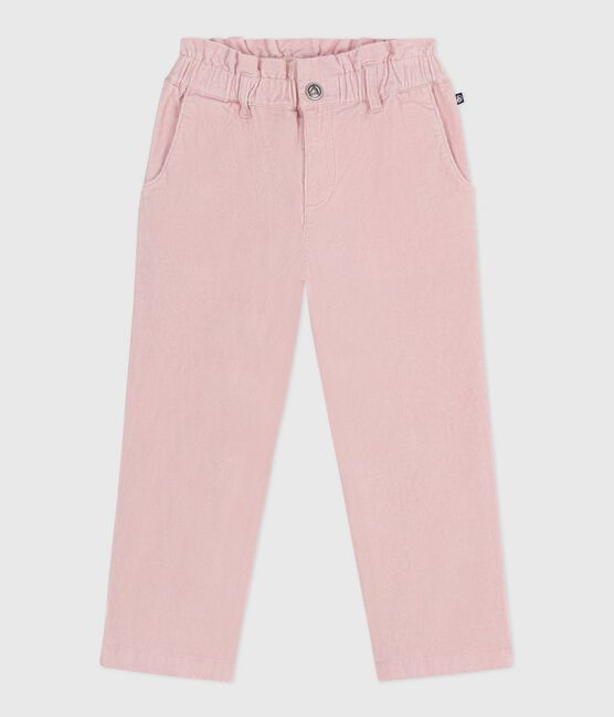 Kinder-Hose aus einfarbigem Fein-Cord rosa JOLI