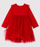 Langärmeliges Baby-Kleid für Mädchen rot TERKUIT