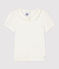 Kurzärmliges Kinder-T-Shirt aus Baumwolle für Mädchen weiss MARSHMALLOW