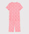 Kinder-Kurzpyjama aus Baumwolle mit Kirschblütenmotiv für Mädchen rosa GRETEL/weiss MULTICO