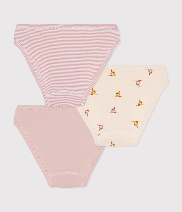 3er-Set-Slips aus Baumwolle f&uuml;r M&auml;dchen vielfarbig