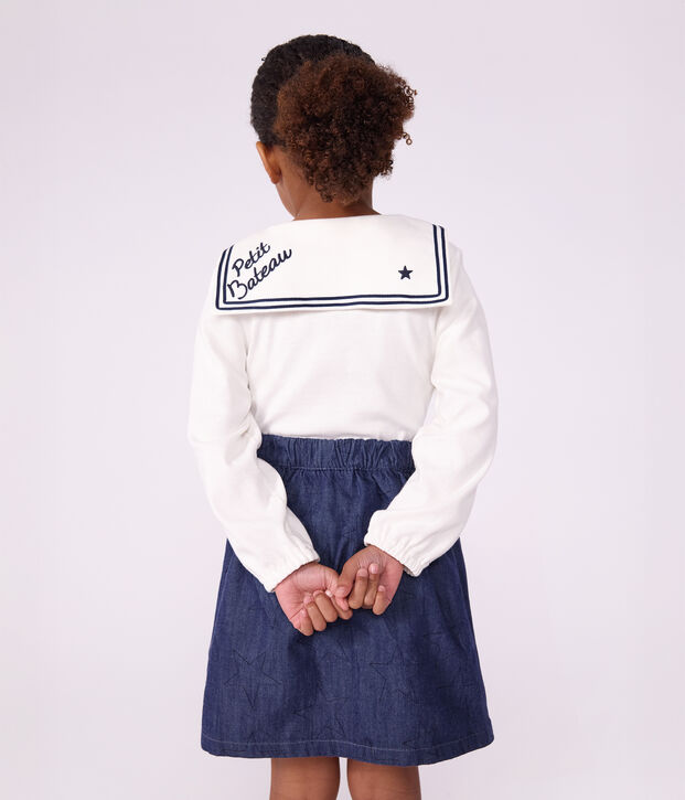 Kurzer Rock aus Denim mit Sternmotiv blau