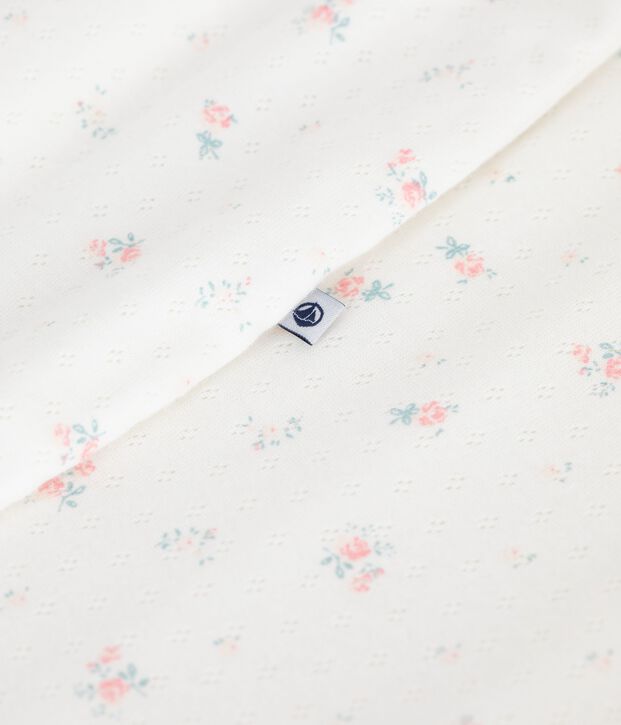 Babyschlafsack aus Baumwolle mit Blumenmotiv TOG-Wert 0,5 weiss/vielfarbig