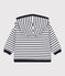 Baby-Hoodie aus dickem Jersey weiss MARSHMALLOW/blau SMOKING