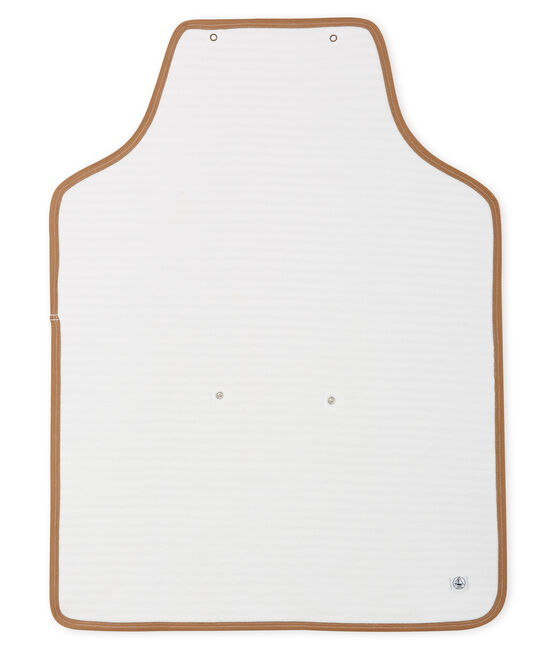 Baby-Wickelunterlage aus Rippstrick weiss MARSHMALLOW/blau SMOKING